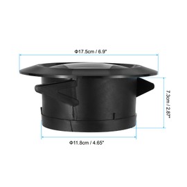 PATIKIL 5 Inch Round Air Vent, 1Pcs ABS Adjustable Soffit Exhaust Vent Cover Ceiling Wall Air Diffuser for Home Living Room Kitchen Office Inline Duct Fan Outlet, Black