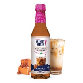 Jordan's Skinny Syrups Sugar Free Syrup, Caramel Syrup, 12.6 oz, Zero Sugar and Zero Calorie Flavoring for Coffee, Protein Shake, Cocktail or Mocktail Drinks and More, Naturally Sweetened Line