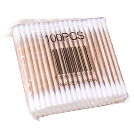 Baluue 100pcs Cotton Stick Swab Cotton Swabs White Wooden