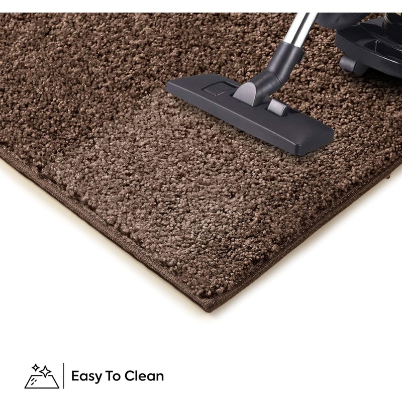 Ambiant Pet Friendly Solid Color Area Rugs Brown - 2'