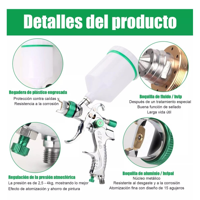 MXNLPJ Pistola Gravedad Pintura Automotriz De 600ml 1,4/1,7/2,0 Mm
