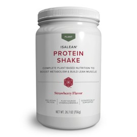 Isagenix Plant-Based IsaLean Protein Shake - Energy Powder with Whole-Food Sourced Vitamins - Supports Lean Muscle Growth & Healthy Metabolism - Gluten & Soy Free - Strawberry, 26.7 oz (14 Servings)