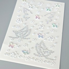Sparkling Face Makeup Jewels Butterfly Sticker Design 4ea