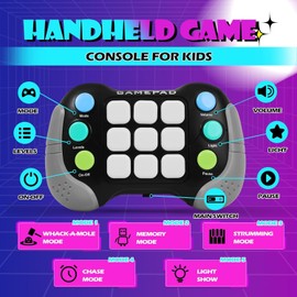 Fast Push Game Fidget Toys Handle, Quick Push Light Up Pop Game Fidget Toy with 5 Gaming Modes, Quick Push Buttons Gamepad for Teens Adults, Christmas Birthday for 3-12 Year Old Kids (Blue)