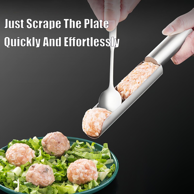 Taoluwin Meatball Maker Tool, Triple Meatball Making Mold, 304 Stainless