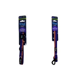 Henry Wag Small Comfort Collar & Small Lead Combo – Adjustable, Reflective, Soft-Feel Fabric, Sustainable, Purple & Orange