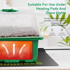 HASTHIP® 5 Piezas Bandeja de germinación Bandeja de Semillas Bandeja de Cultivo de plántulas de plástico con Tapa, bandejas para microbrotes con Bandeja de 12 Celdas