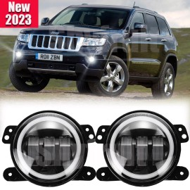 Shyfrult 2PCS For 2011-2012 Jeep Grand Cherokee 4 Inch Round Fog Lights LED Lamps Drivimg