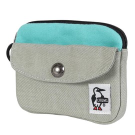 Chums Pocket Size Wallet Sweat Nylon Travel Wallet, mint/light grey