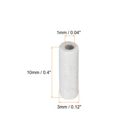 Rebower Ceramic Tubes, Insulated Ceramic Tubes, Heat Resistant Ceramic Tubes, Cable Bundles for Heat Shield Protection, 1mm Diameter 3mm OD 50pcs