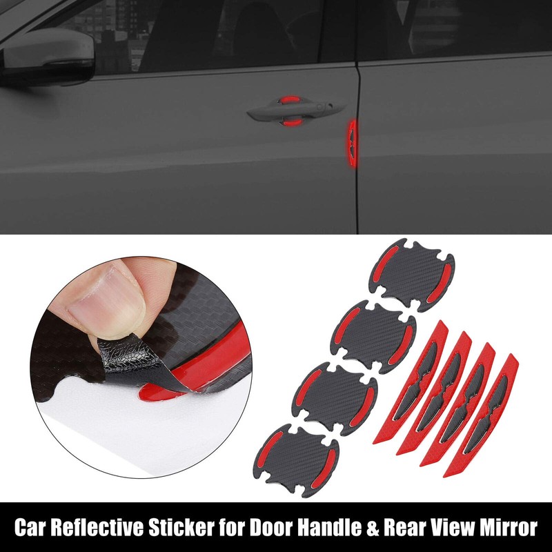 TOTMOX Car Reflective Sticker Door Handle Door Bowl Protection Guards
