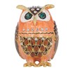 Owl Trinket Box Cute Appearance Brown Metal Jewelry Box for