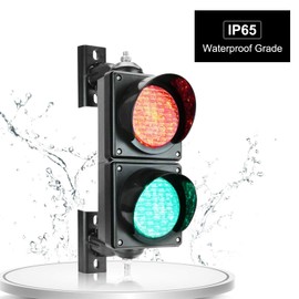 BBMI 100mm(4inch) Traffic Light, AC85-265V Red/Green Stop and Go Lamp, PC Housing Waterproof IP65 Industrial Warning LED Traffic Stop Light.