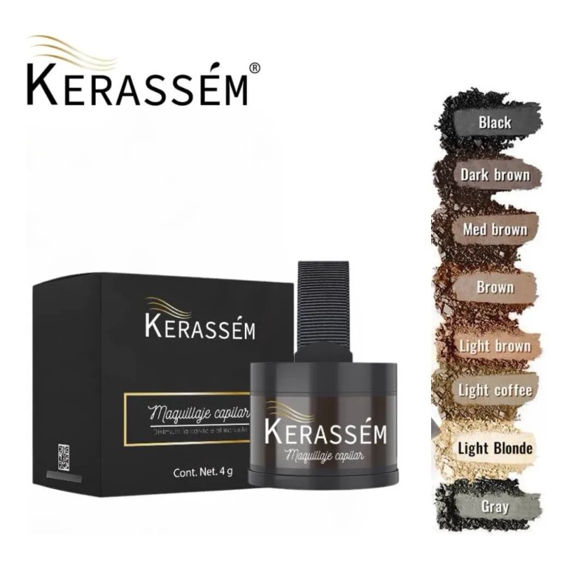 Maquillaje Capilar Cubre Calvicie Kerassém (cabello/barba)