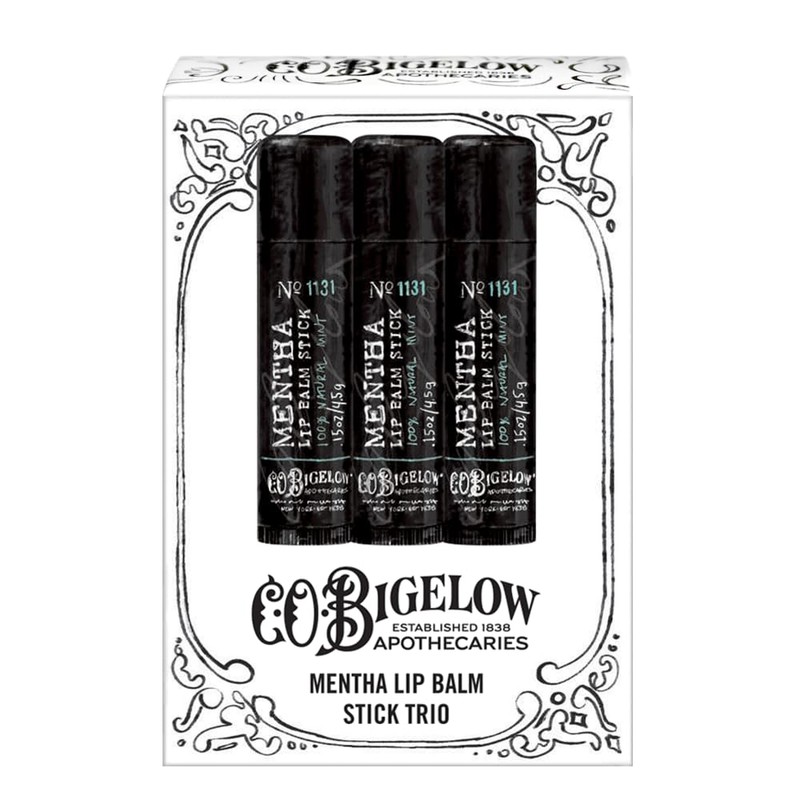 C.O. Bigelow Mentha Lip Balm Sticks, Pack of 3 Bulk