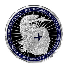 Saint Michael Police Challenge Coin - Thin Blue Line Law Enforcement Coin - Police Officer Prayer & God Bless The Police Commemorative Gift - Collectible Thank You Coin for Officers & Supporters