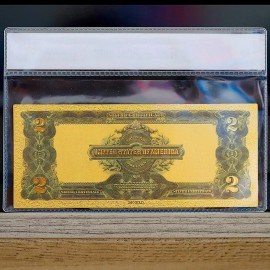 100mg 24K Gold 1899 $2 Two Dollar Bill Silver Certificate Banknote White COA