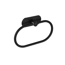 UUYYEO Stainless Steel Adhesive Towel Ring Bathroom Hand Towel Holder Heavy Duty Towel Hanger Wall Mounted Towel Stand Single Towel Rack Black