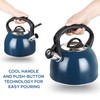 MAISCHOU Stove Top Whistling Kettle 2.5L Stainless Steel (Navy Blue)