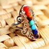 Lzz 925 Sterling Silver Healing Hollow Stone Adjustable 7 Chakra
