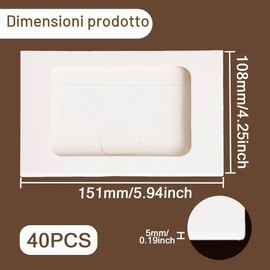 ONEBO 40 Pezzi Custodie Protettive per Carte, Scatole di Carta Pieghevoli, Bianco, 15.1 x 10.8 x 0.5cm, Buste di carta kraft, con Finestra per Conservazione di Cartoline,Fotografie,Biglietti d'auguri