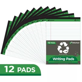 KAISA Legal Pads Writing Pads Recycled Paper, 8.5"x11.75" Wide Ruled, 50 shee...