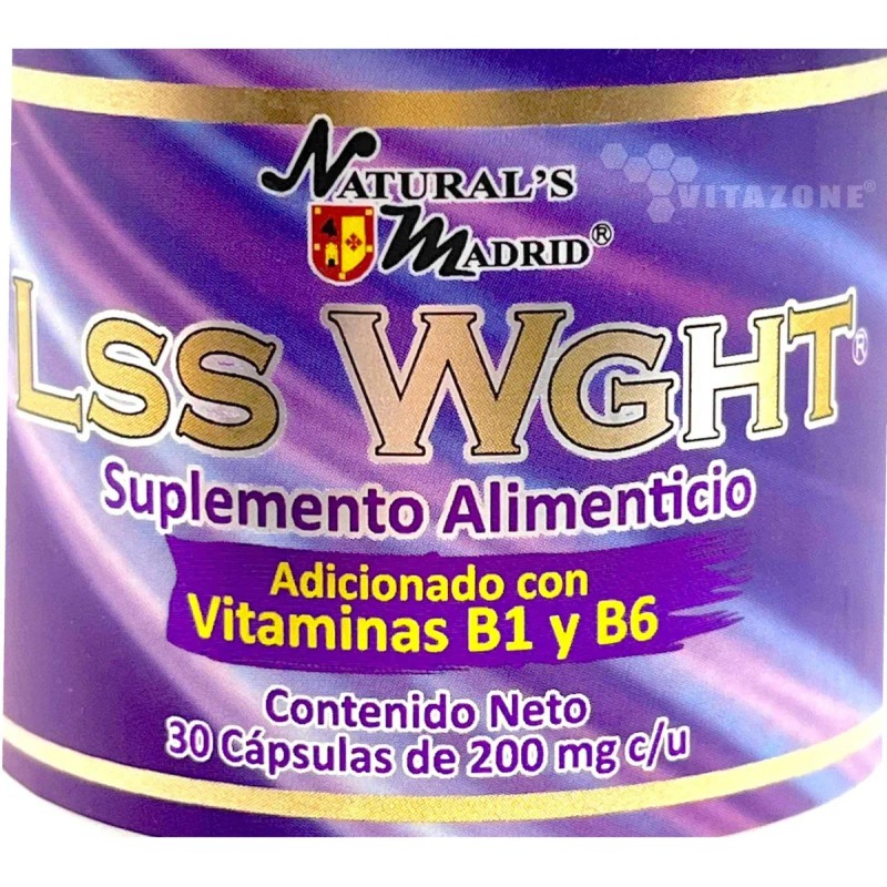Less Weight 30 Cápsulas Natural's Madrid Vitaminas B1 B6