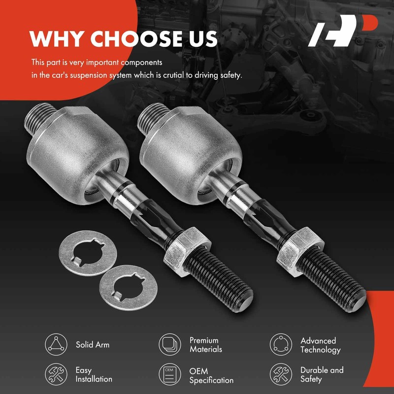 A-Premium 2 x Front Inner Tie Rod Ends, Compatible with