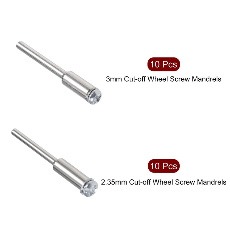 QUARKZMAN Cutting Wheel Screw Mandrels 2.35 mm 3 mm Side