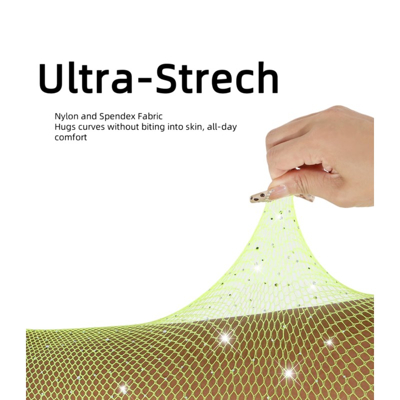 Hyperdim Sparkly Fishnet Tights Glitter Hosiery High Waist Pantyhose Leggings