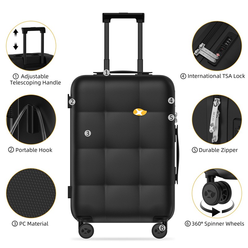 MGOB 28 Inch Large Luggage with Dual 360° Spinner Wheels