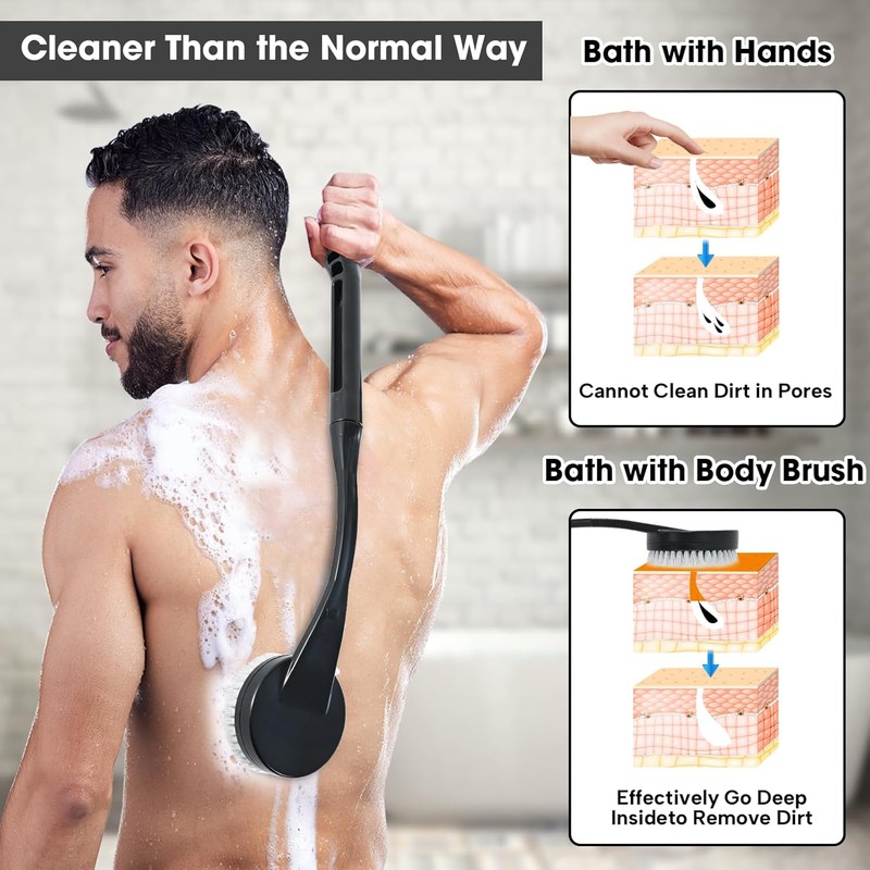 Back Scrubber for Shower,20.5" Bath Brush Long Handle for Shower