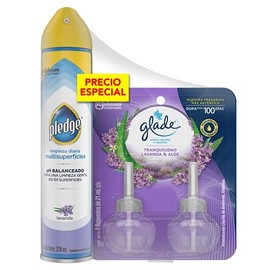 Pledge Limpiador Diario, Lavanda y Glade Refill Lavanda