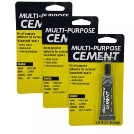 Henko Multi-Purpose Cement 0.5oz tube All Purpose Adhesive Glue Household Repairs 3pk