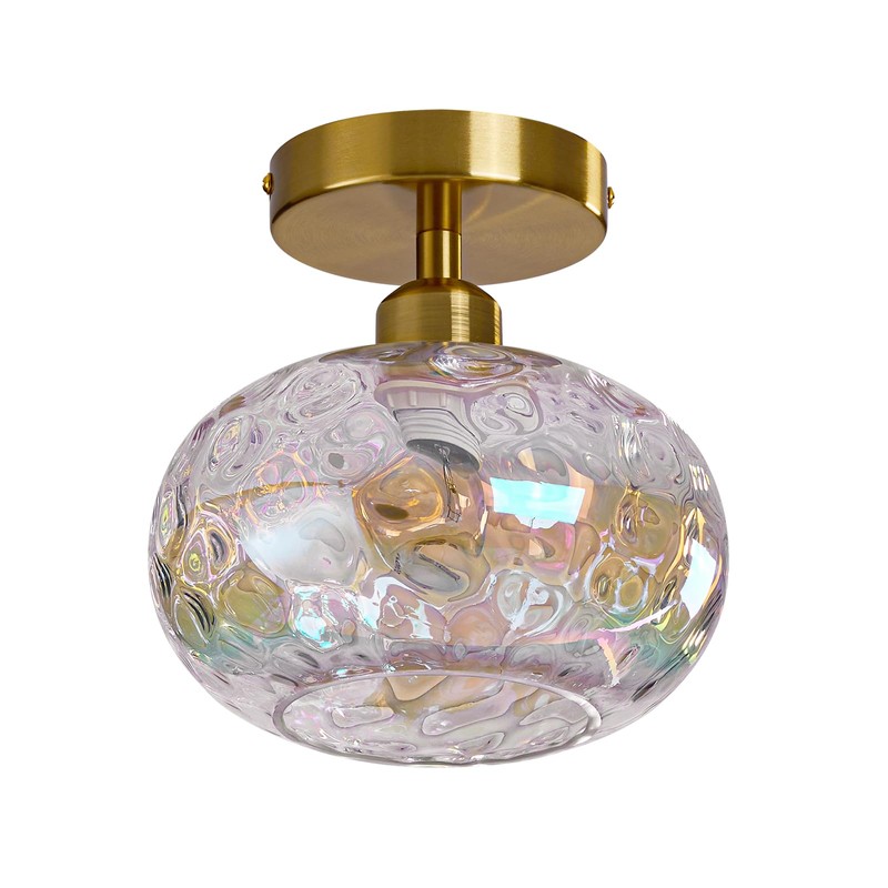 Luafac Vintage Glass Flush Mount Ceiling Light - 2 Pack，7.9
