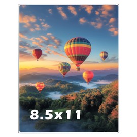 8.5 x 11 Acrylic Picture Frame, Horizontal/Vertical Clear Photo Frame for Wall with Tape, No Drilling Floating Hanging Frameless Picture Frame, Wall Mount Sign Holder 8.5x11 for Home, School, Office