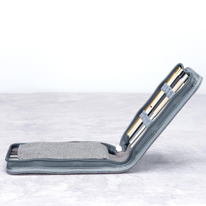 Lanxivi 12 Fountain Pen Case, Rollerball Pen Case Gray Color,