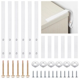 Oudain Anti Tip Furniture Anchors - 6 Sets Wall Anchor Straps for Pet Proofing, 500 Pound Nylon Strap Furniture Anchor for Home Dresser, Shelves, Bookcase, TV (White)
