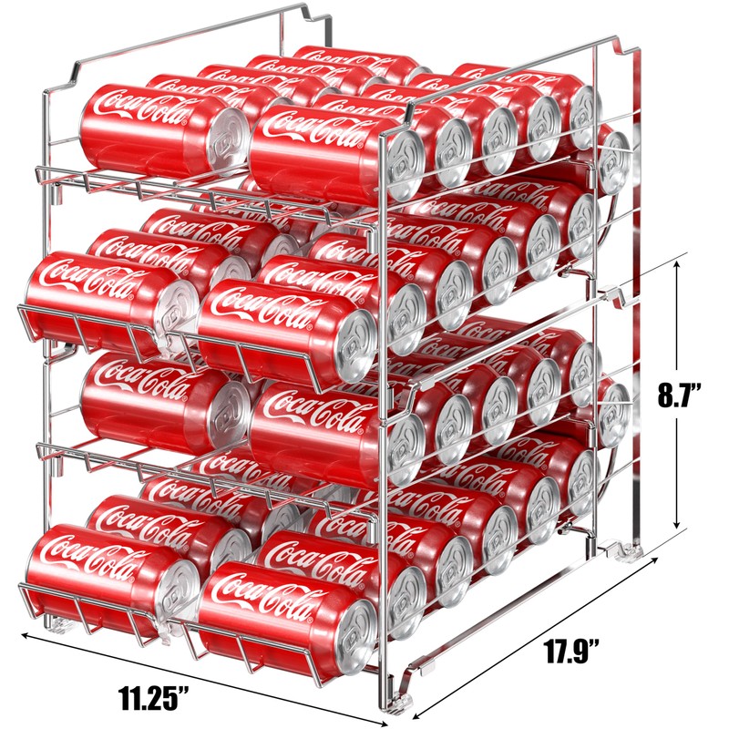 Simple Houseware Dual Row Front Loading Can Dispenser, Chrome