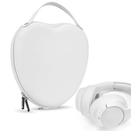 Geekria NOVA Headphones Case for Lay Flat On-Ear/Over-Ear Headphones, Replacement Hard Shell Travel Carrying Bag with Cable Storage, Compatible with Bose QCUltra, Sony, JBL, B&W Headsets (White)