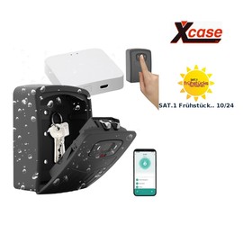 Xcase Key Safe Wi-Fi: Smart Key Safe with Fingerprint Recognition and WiFi Gateway (Key Safe, Bluetooth, with App Control, Wall Mount)