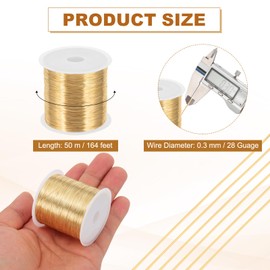 PATIKIL 28 Guage/ 0.3 mm 164 Feet Jewelry Craft Wire, Copper Beading Wire with Plier for Beading Jewelry Making Supplies Earrings Bracelets Accessories Sculpture Gardening, Rose Gold