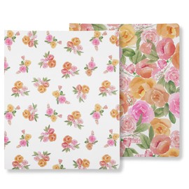 Steel Mill & Co 2-Pack Cute Decorative Hardcover 3 Ring Binders for Letter Size Paper, 1 Inch Round Rings, Binder Organizer Set for School/Office, Full Posey/Scattered Posey