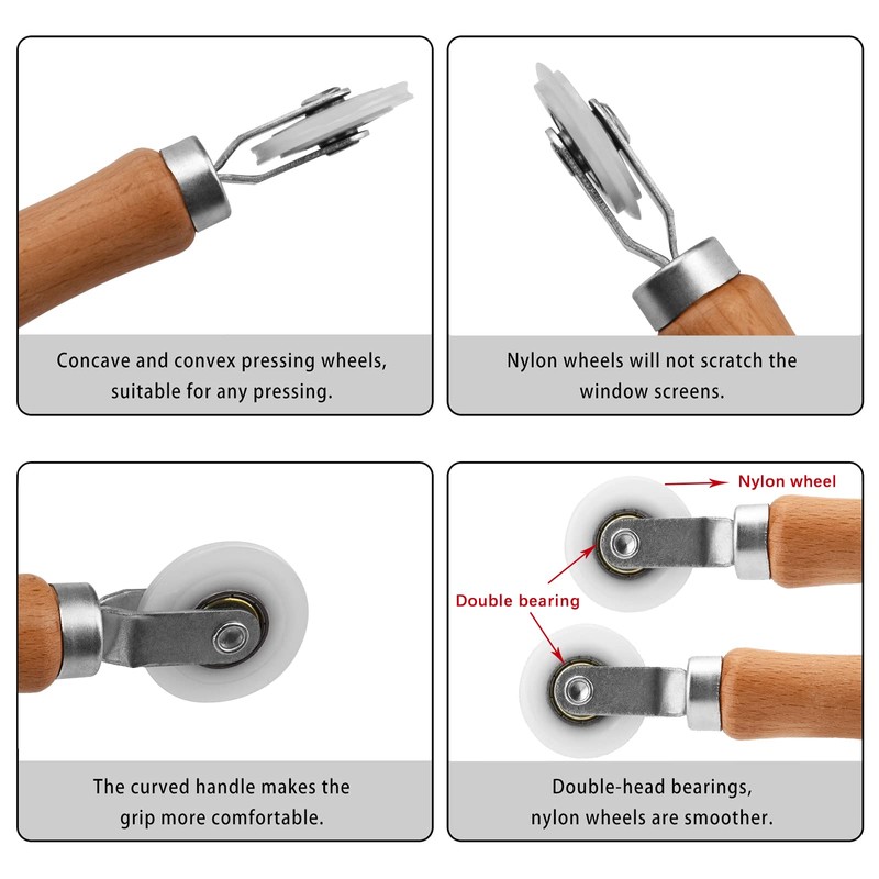 BAYTORY 3Pcs Screen Tool, Window Screen Spline Roller Tool with