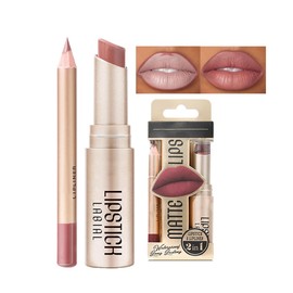 Lipstick Lip Liner Set, Matte Lip Gloss, Nude Lipstick Set Highly Pigmented Waterproof Lipgloss, Non-Stick Cup Lip Stain, Velvet Pink Lip Tint Stain Lip Balm For Women