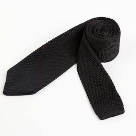 Alizeal Mens Vintage Multi-colored Casual Knitted Neckties, Black