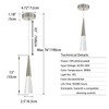 JoollySun Modern Crystal Pendant Light: Brushed Nickel Mini Hanging Light