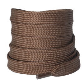 Olukssck Flat Shoe Laces for Sneakers, 2/5" Wide Athletic Shoelaces Brown 48 inch(122cm)
