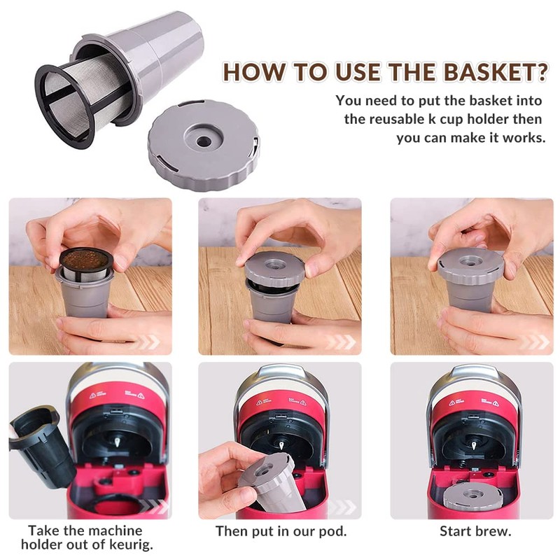 WOTOW Reusable Coffee Filter Set for K Cups Replacement Filter