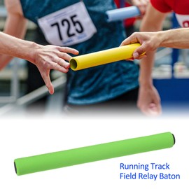 M METERXITY 6 Pack Relay Track Baton - Stainless Steel Hollow Tube with Sponge Cover, Apply to Team Building/Relay Races/Athletics Sports Game (Green)